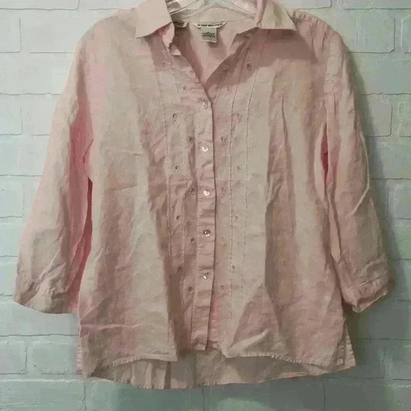 Richard Malcolm Long Sleeve Tops 100% Irish Linen Size: M #0042 - Picture 1 of 9